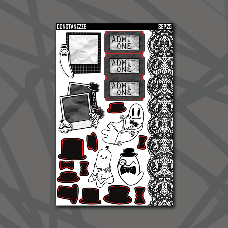 Black and White Dapper Boos Journaling Kit