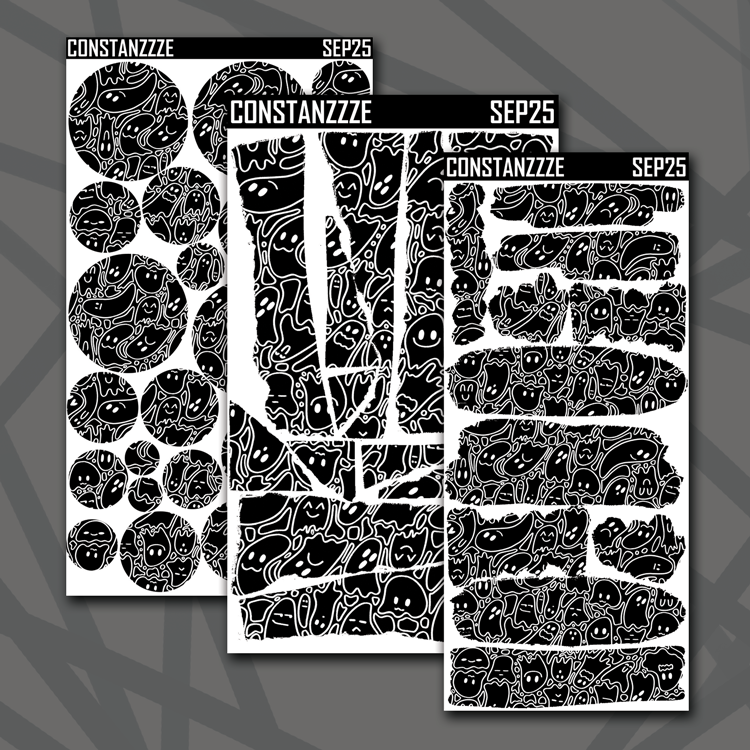 Black Ghostie Pattern Layering Bundle