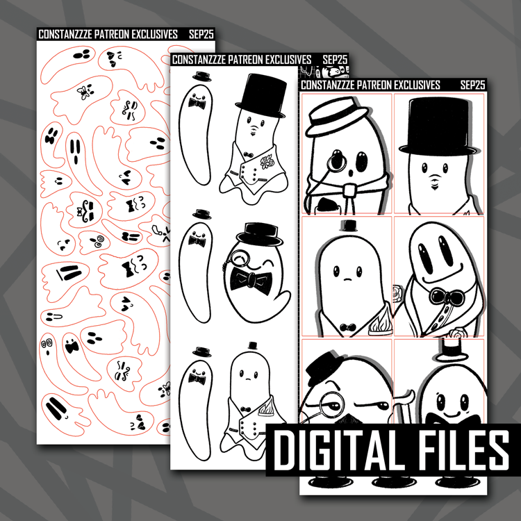 Digital Black and White Dapper Boos Higher Sheet Bundle