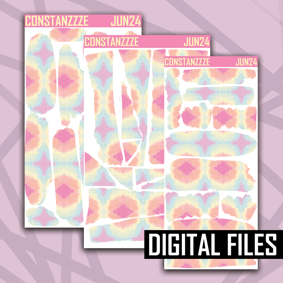 Digital Pastel Cloud Pattern Layering Bundle