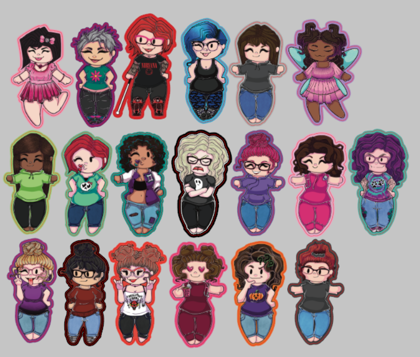Custom Chibi Die Cut Addon *Only for Patrons who had a chibi done*