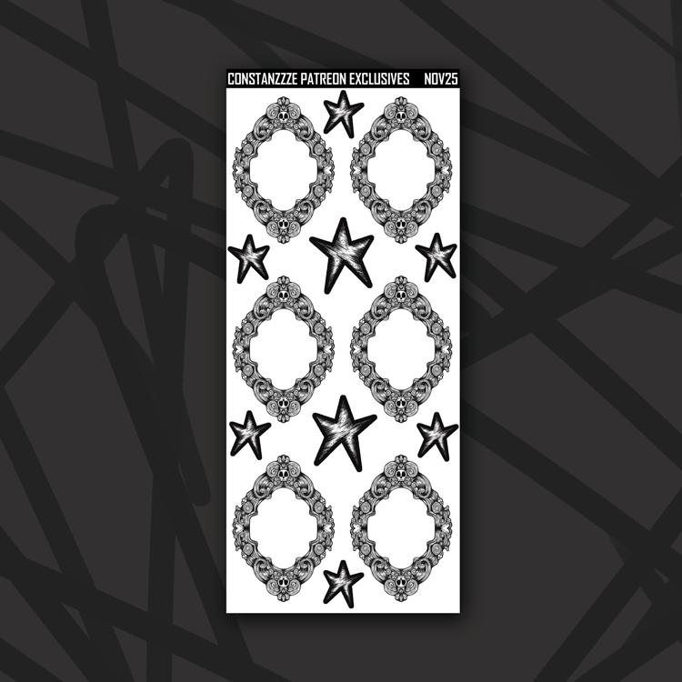 Skull Witch Winter Frame Boxes Sticker Sheet