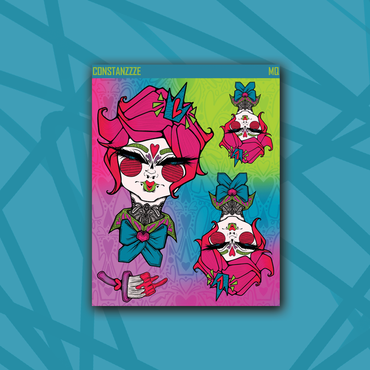 Queen of Hearts Bust Deco Sheet