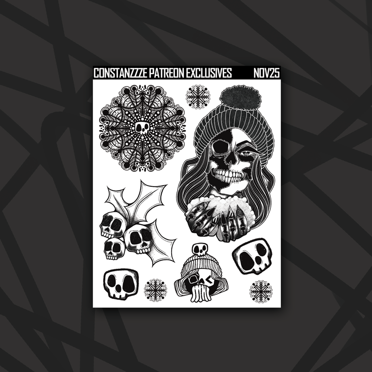Skull Witch Winter Mixed Deco Sheet