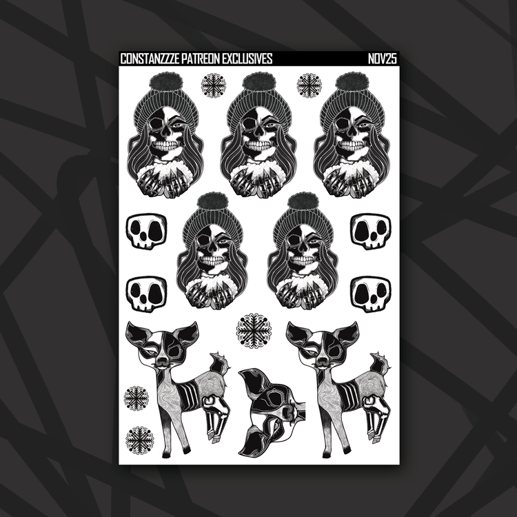 Skull Witch Winter Base Deco Sheet Bundle