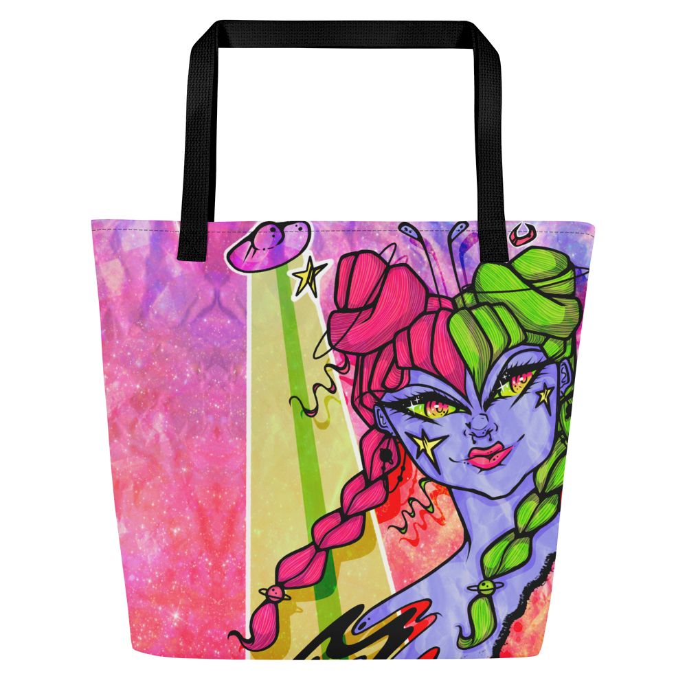 Space Girl Large AF All-Over Print Tote Bag