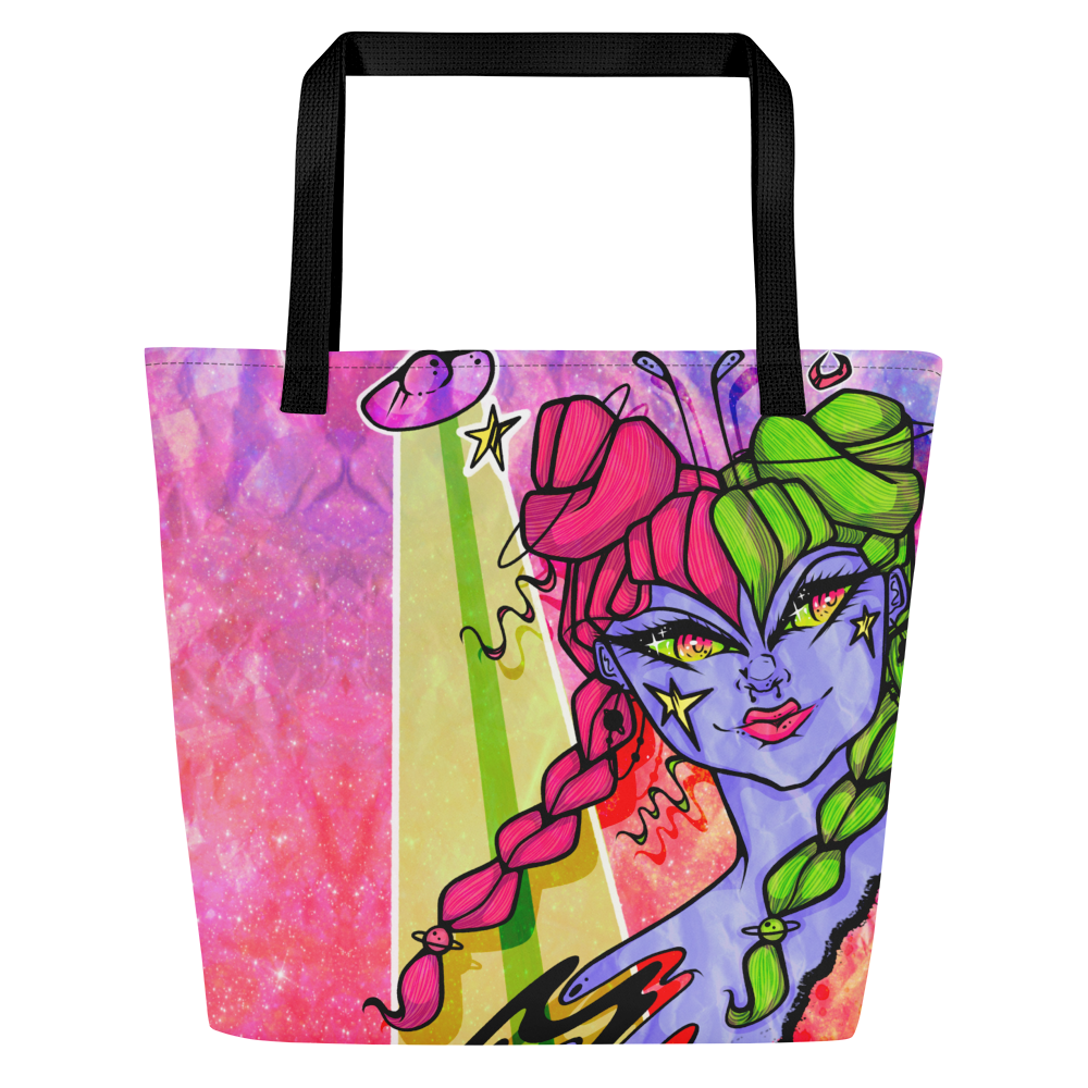 Space Girl Large AF All-Over Print Tote Bag