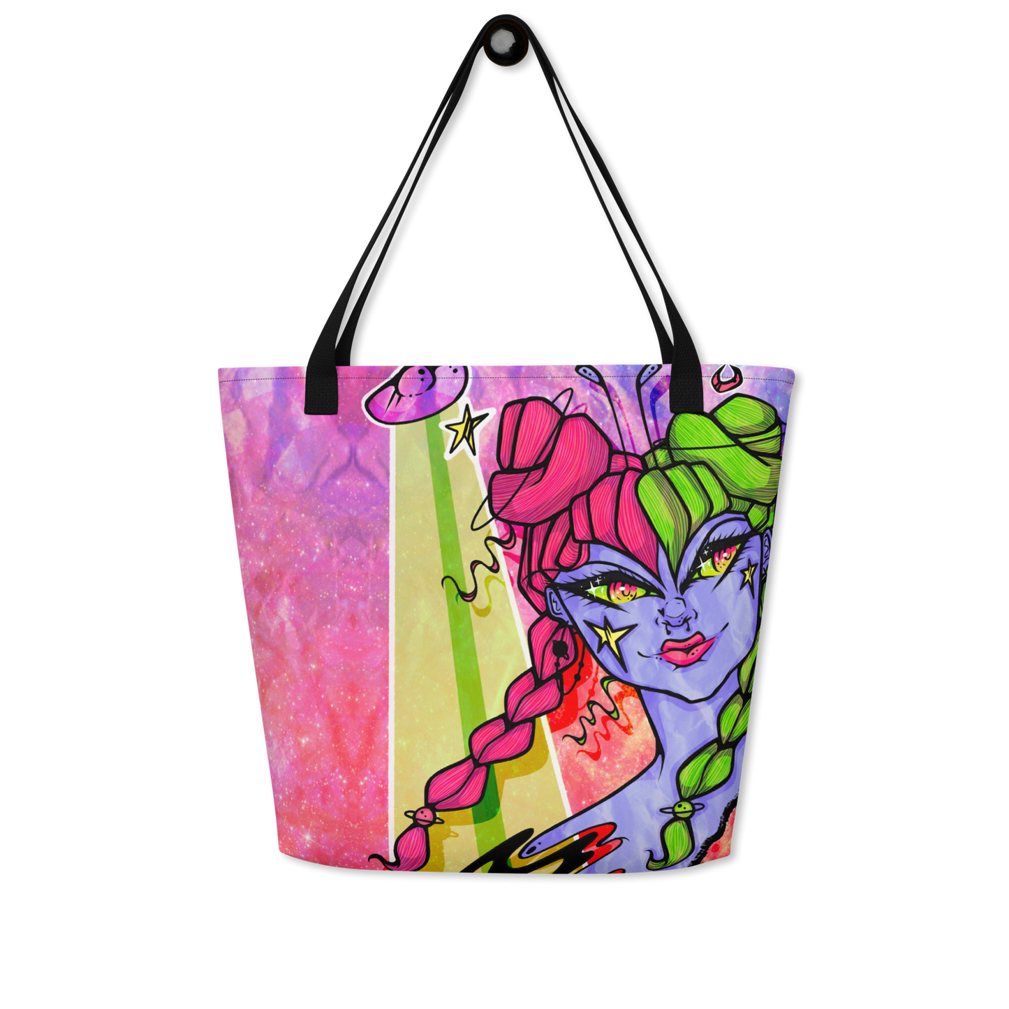 Space Girl Large AF All-Over Print Tote Bag