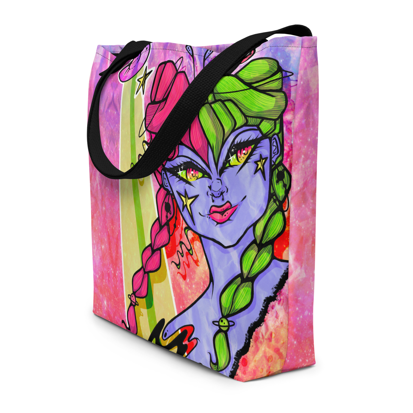 Space Girl Large AF All-Over Print Tote Bag