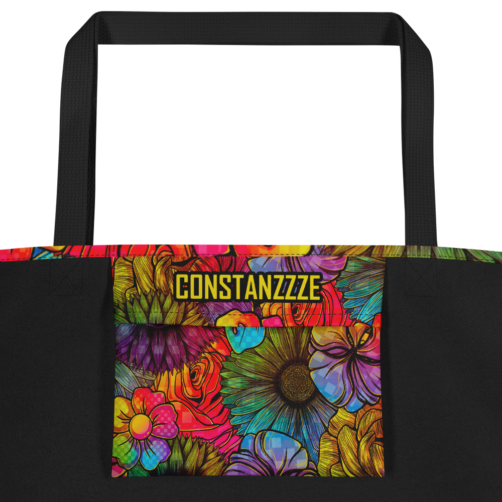 Rainbow Florals Large AF All-Over Print Tote Bag