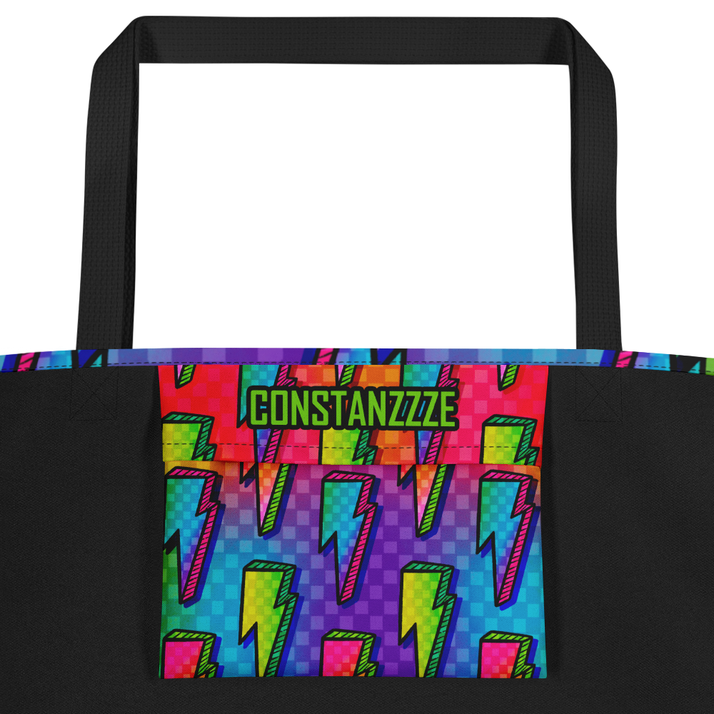 Rainbow Bolts Large AF All-Over Print Tote Bag