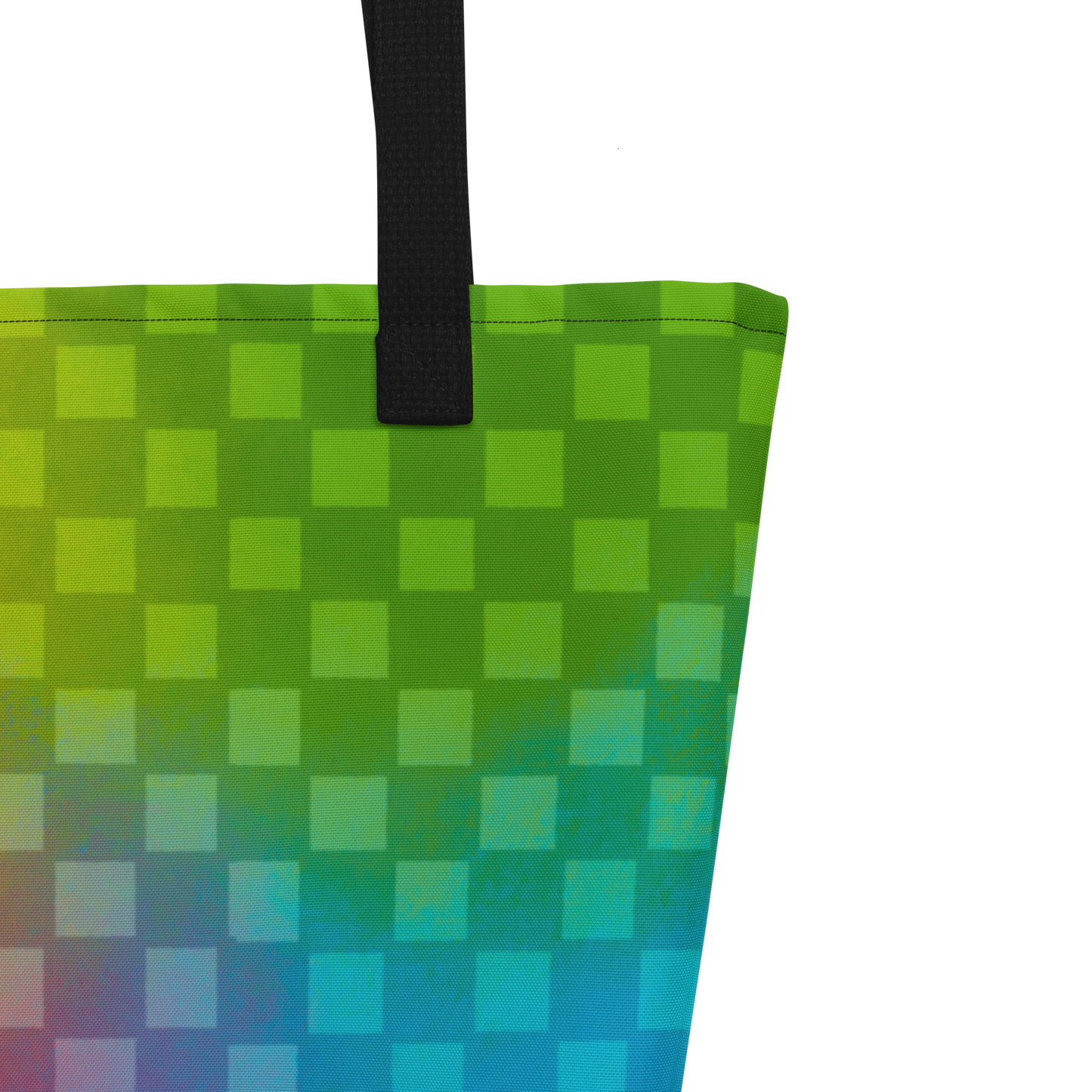Rainbow Checker Large AF All-Over Print Tote Bag