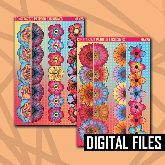 Digital 318 Floral Strips
