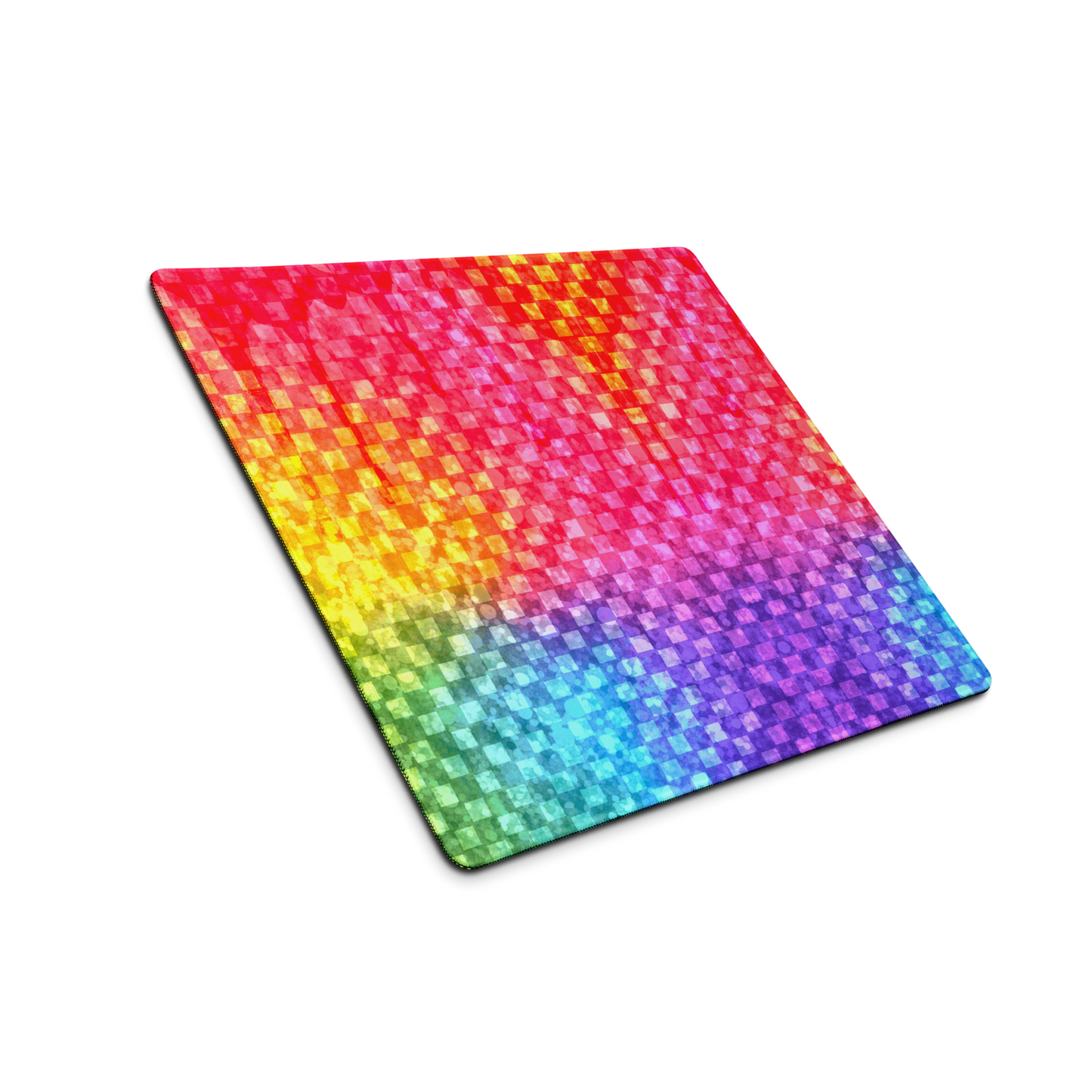 Rainbow Glitter Checker Desk Mat