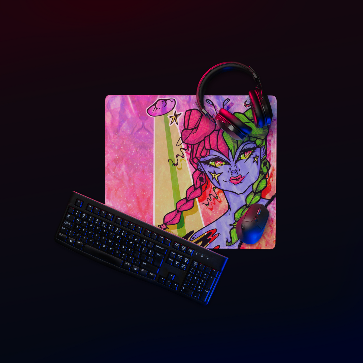 Space Girl Desk Mat