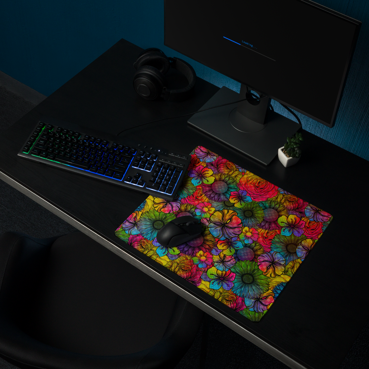 Rainbow Florals Desk Mat