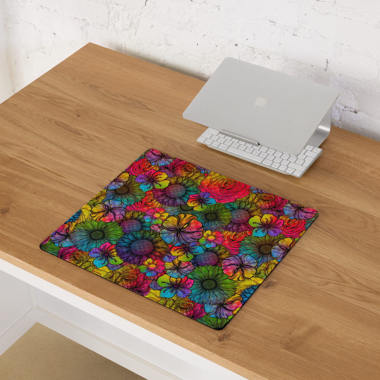 Rainbow Florals Desk Mat