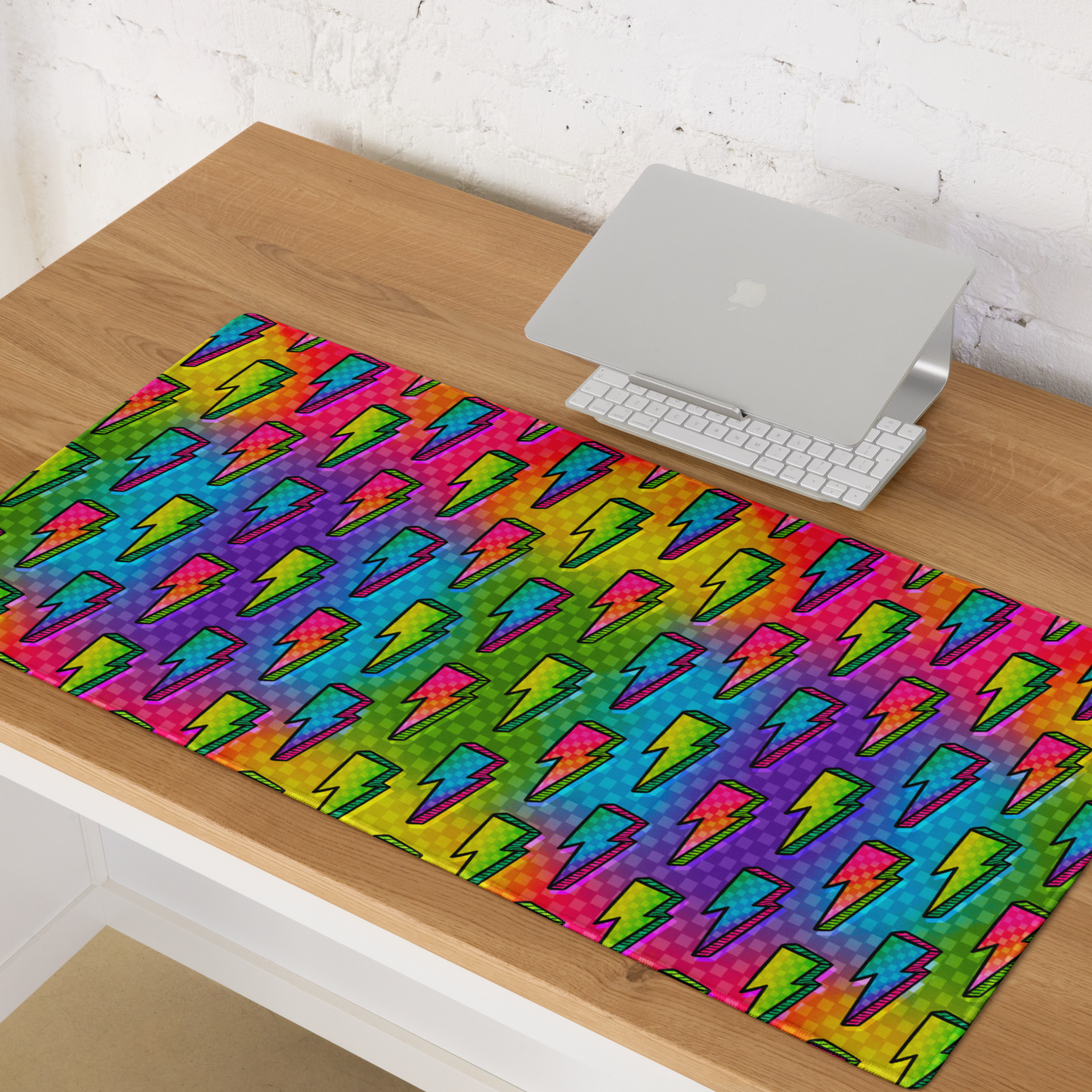 Rainbow Bolts Desk Mat