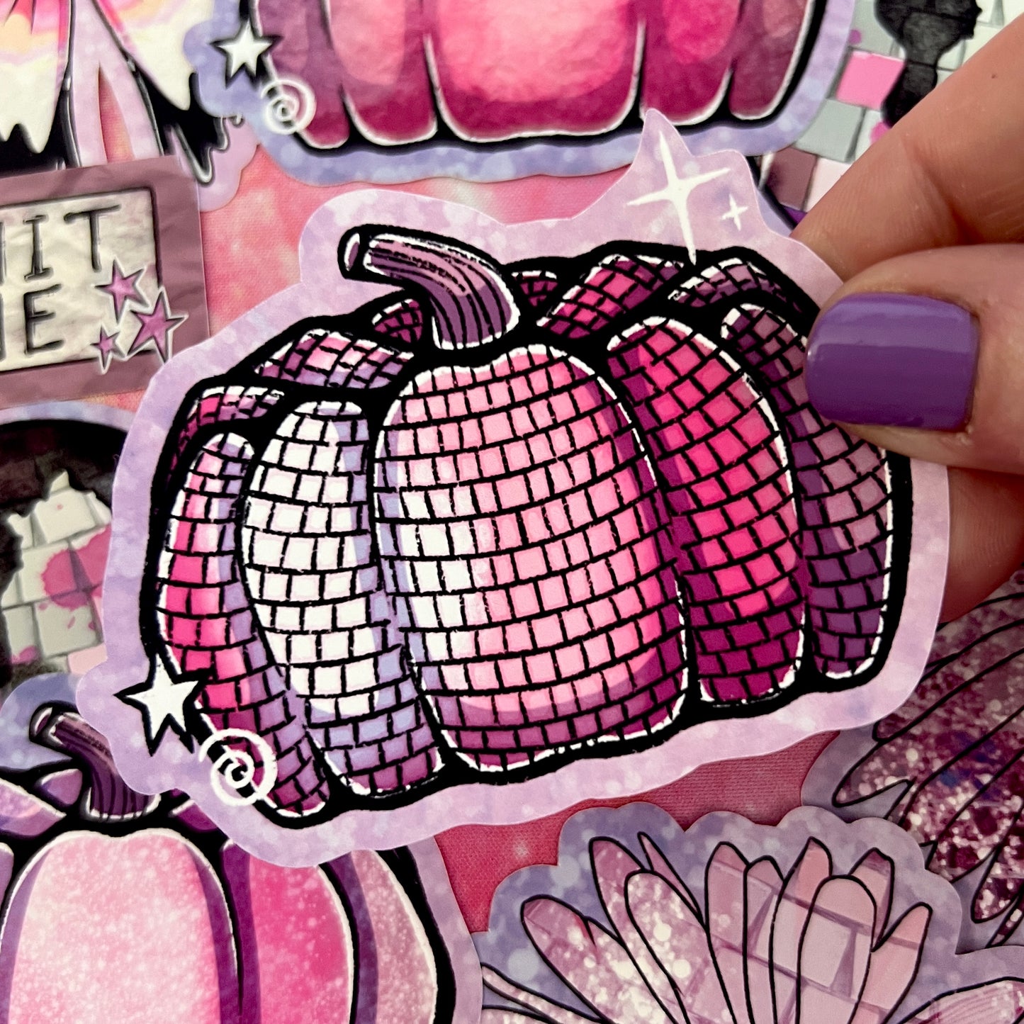 Purple Spooky Disco Die Cut Addon