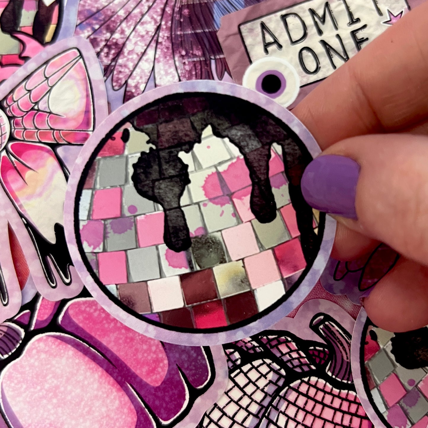 Purple Spooky Disco Die Cut Addon