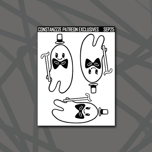 Black and White Dapper Boos Ghostie with Cane Deco Sheet