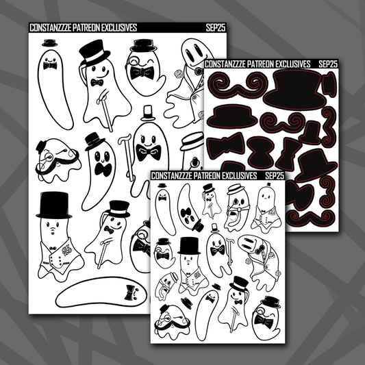Black and White Dapper Boos Base Deco Sheet Bundle