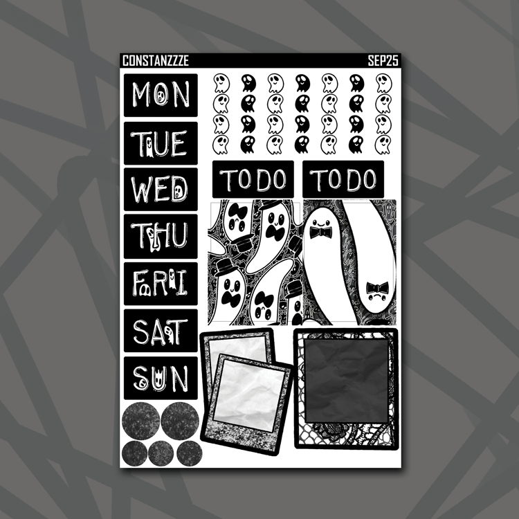 Black and White Dapper Boos Journaling Kit