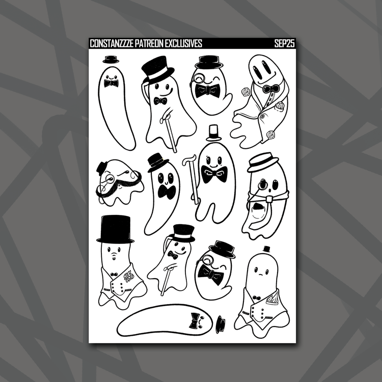 Black and White Dapper Boos Base Deco Sheet Bundle