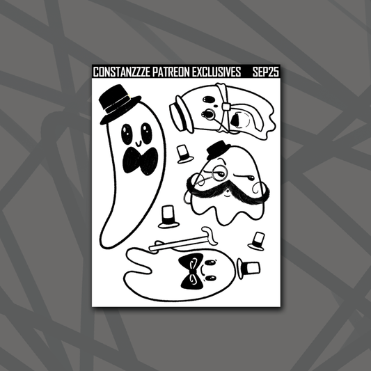 Black and White Dapper Boos Mixed Deco Sheet