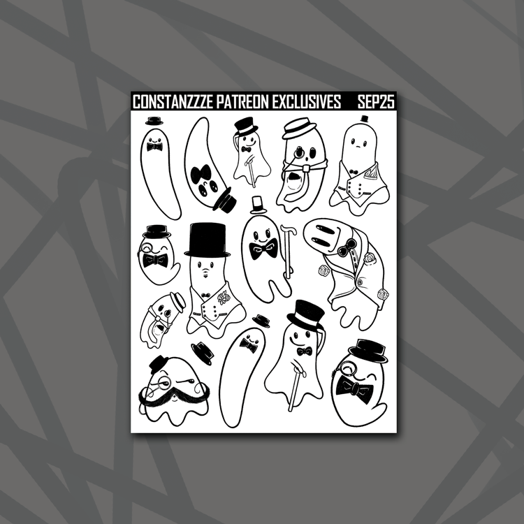 Black and White Dapper Boos Base Deco Sheet Bundle