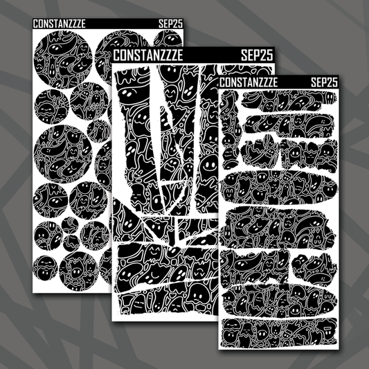 Black Ghostie Pattern Layering Bundle