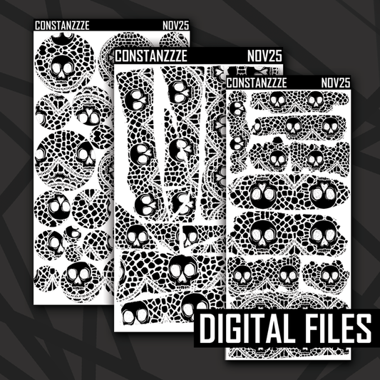 Digital Skull Witch Winter Black Lace Layering Bundle