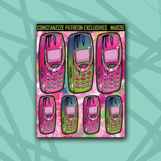 Y2K Cell Phone Deco Sheet