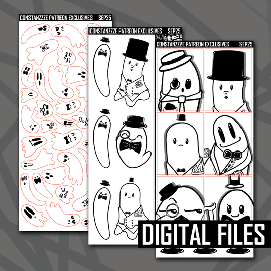 Digital Black and White Dapper Boos Higher Sheet Bundle