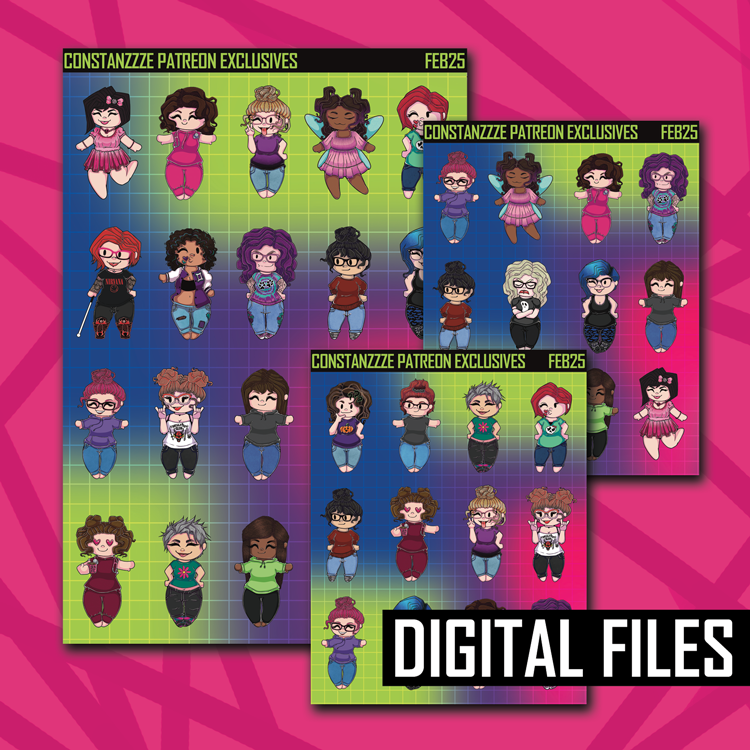 Digital February Chibi Base Sheet Bundle