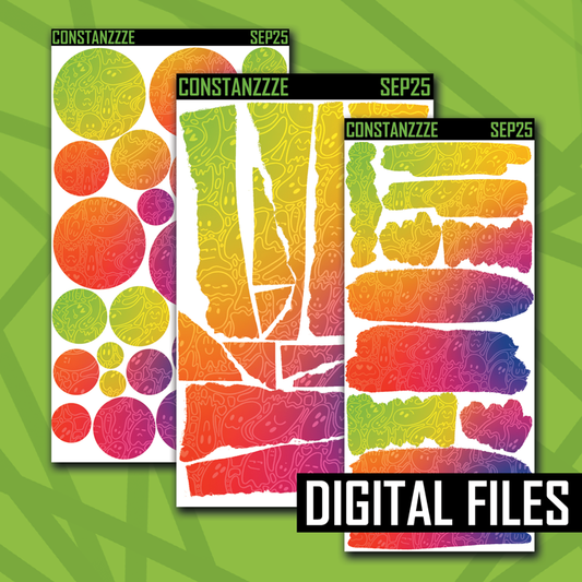 Digital Bright Ghostie Pattern Layering Bundle