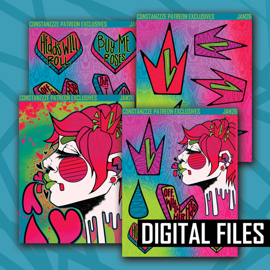 Digital Queen of Hearts Deco Sheet Bundle