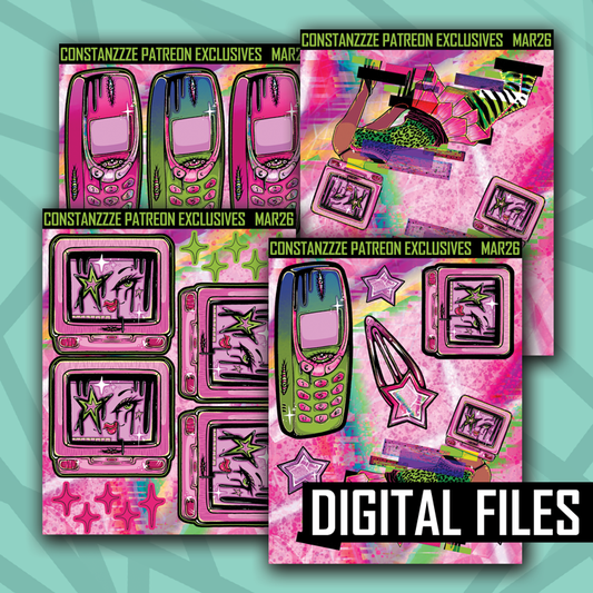Digital Y2K Deco Sheet Bundle