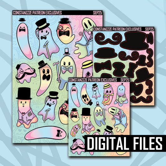 Digital Pastel Dapper Boo Base Sheet Bundle