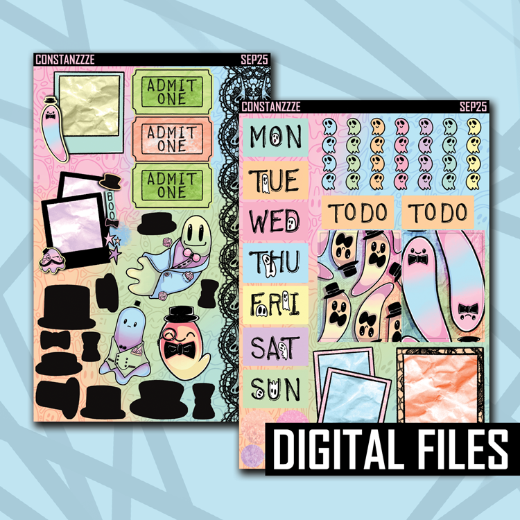 Digital Pastel Dapper Boos Journaling Kit