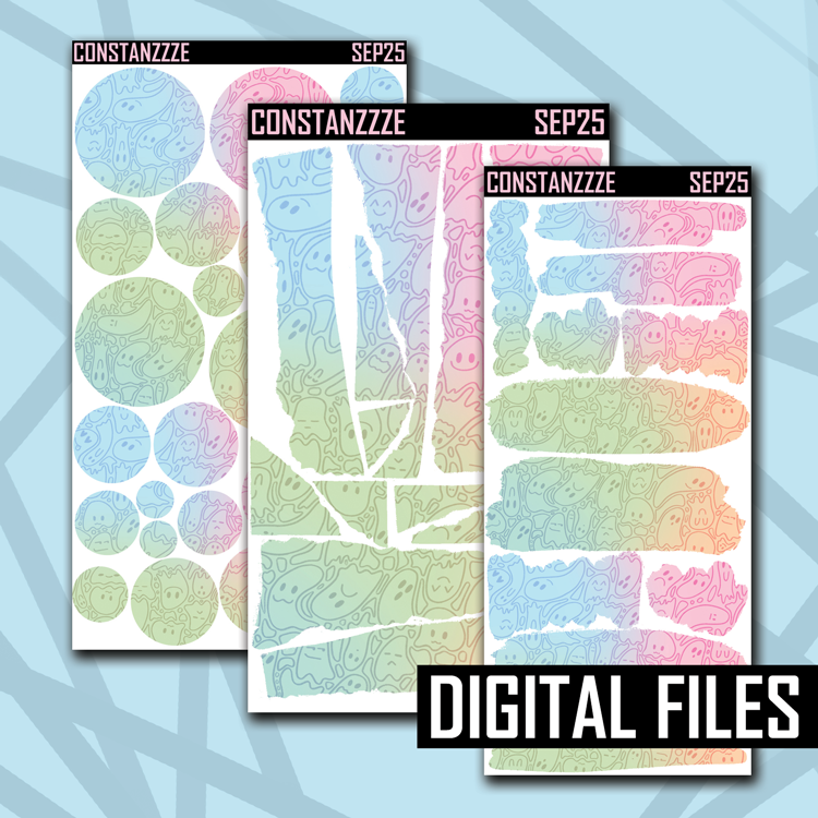 Digital Pastel Ghostie Pattern Layering Bundle