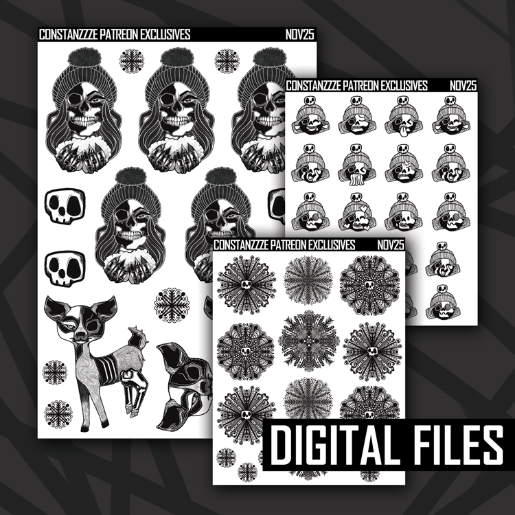 Digital Skull Witch Winter Base Sheet Bundle