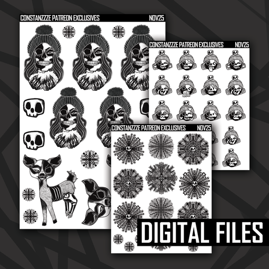 Digital Skull Witch Winter Base Sheet Bundle