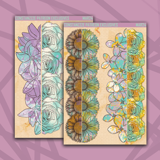 Planners Bloom Floral Strips Sheet Bundle