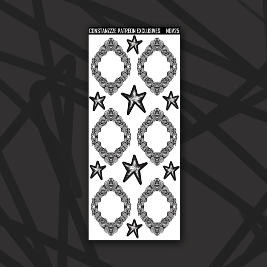 Skull Witch Winter Frame Boxes Sticker Sheet