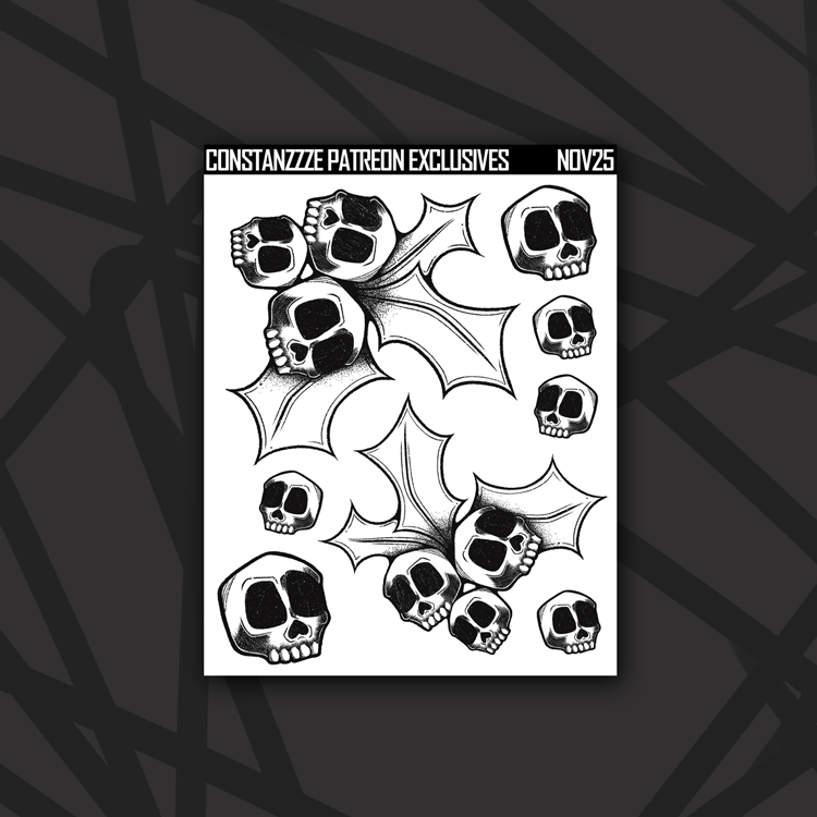 Skull Witch Winter Haunted Holly Deco Sheet