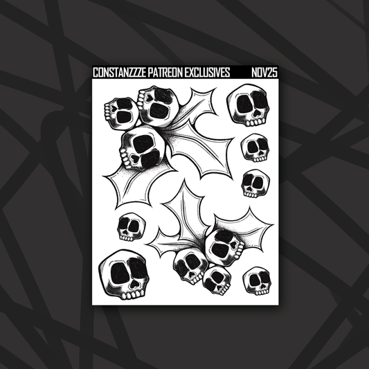 Skull Witch Winter Haunted Holly Deco Sheet