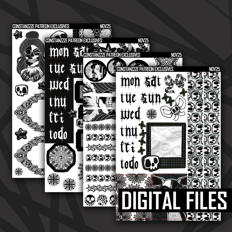 Digital Skull Witch Winter Journaling Kit