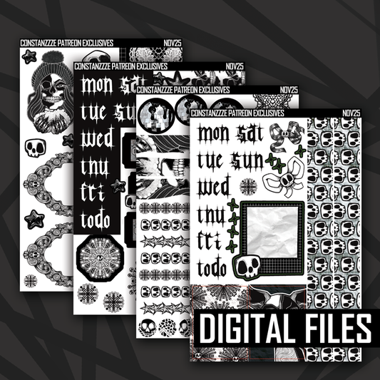 Digital Skull Witch Winter Journaling Kit
