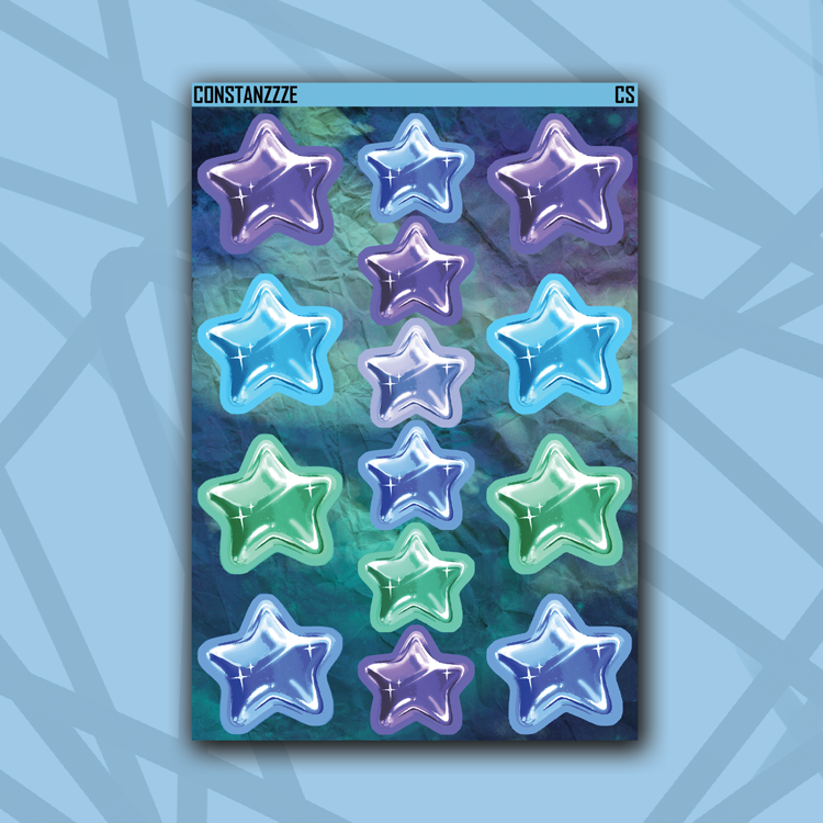 Constellations Large Chubby Star Sticker Sheet